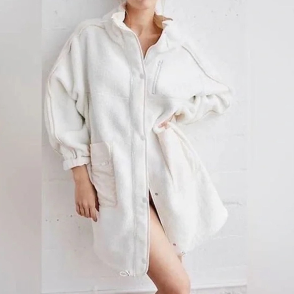 NWT Free People Movement Glacier Fleece Oversized Jacket in Ivory